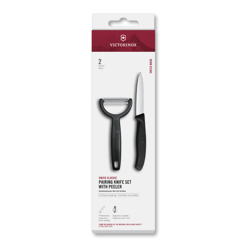 Victorinox Keukenset 2-Delig Swiss Classic - Glad/Ypso Dunschiller - Zwart