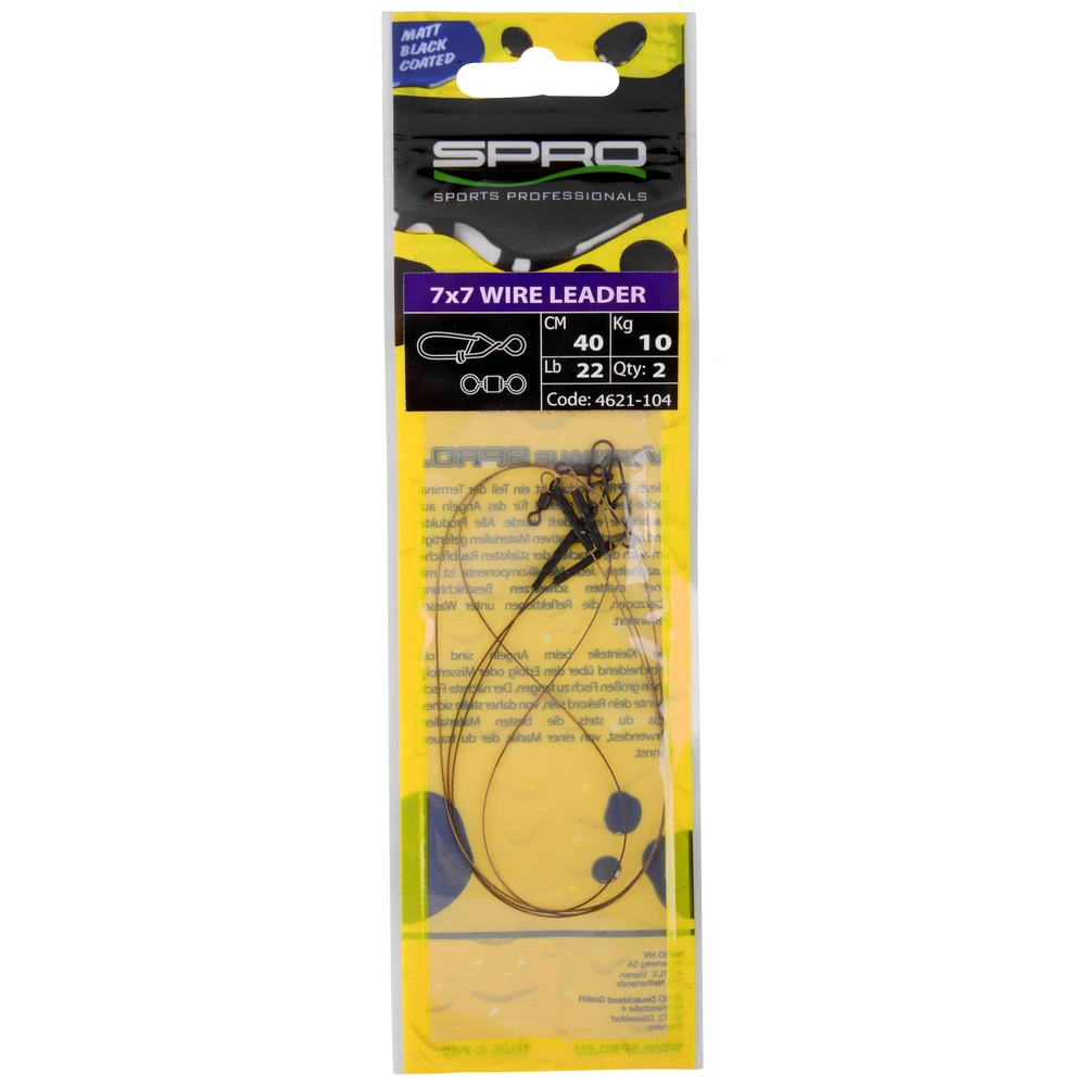 Spro Matte Black Leader 7X7W 22Lb 40Cm