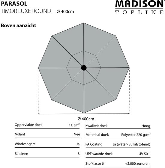 Madison Parasol Timor Luxe 400Cm