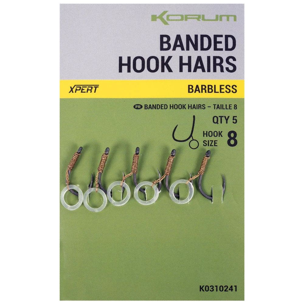 Korum Banded Hook Hairs-Barbless 8
