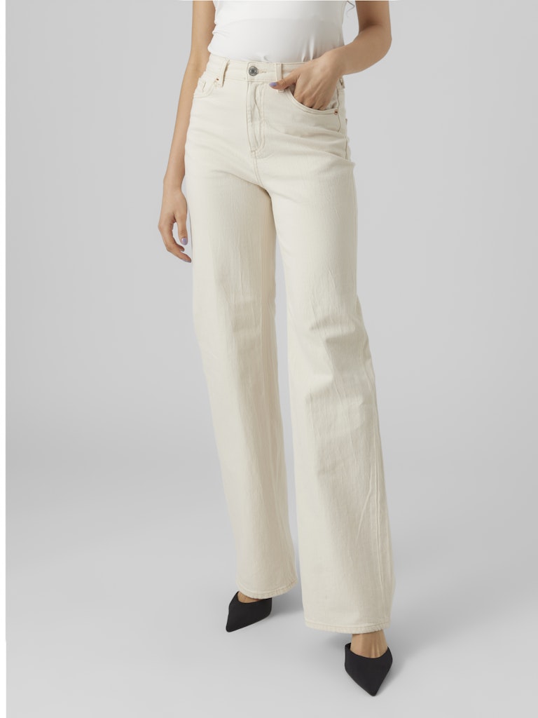 Vero Moda Tessa HR Wide Jeans Ecru Dames