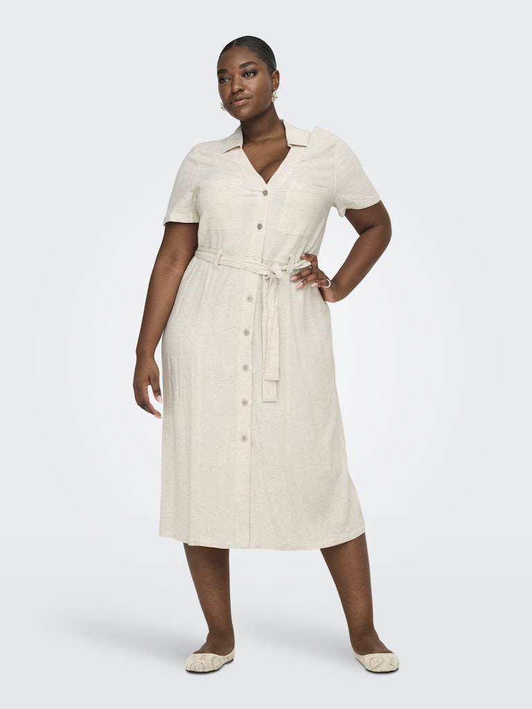 Only Carmakoma Siesta Ss Lin Bl Shirt Dress Pnt Dames