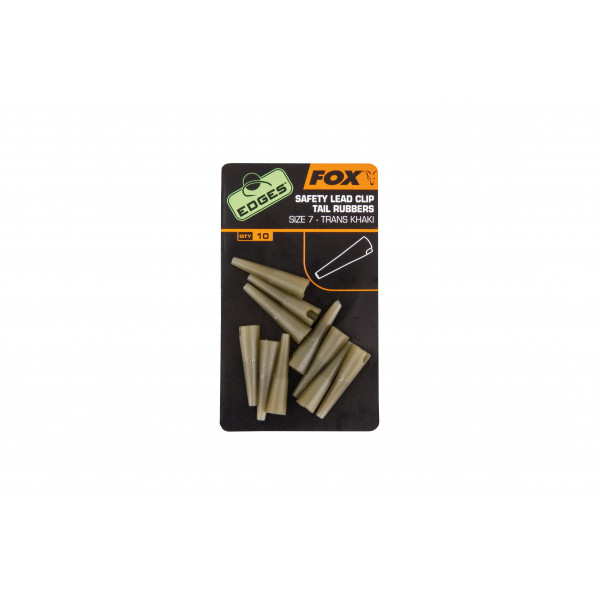 Fox Edges Size 7 Lead Clip Tail Rubbers Trans Khaki