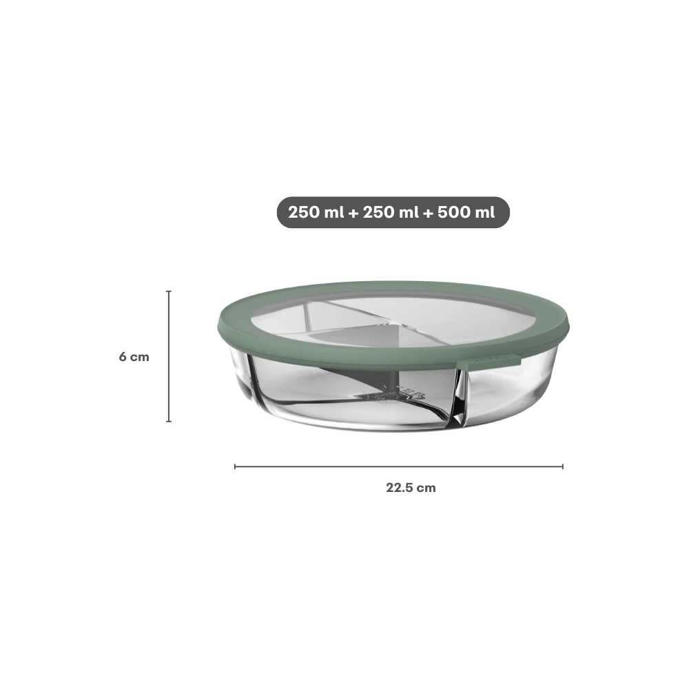 Mepal Glazen Multikom Cirqula 3-Vaks - Nordic Sage