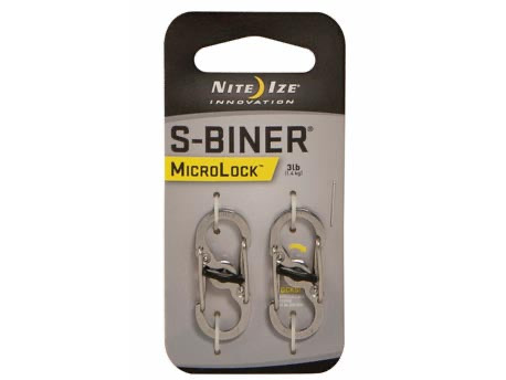 Nite Ize S-biner Karabijnhaak Microlock 2-pack Zilver