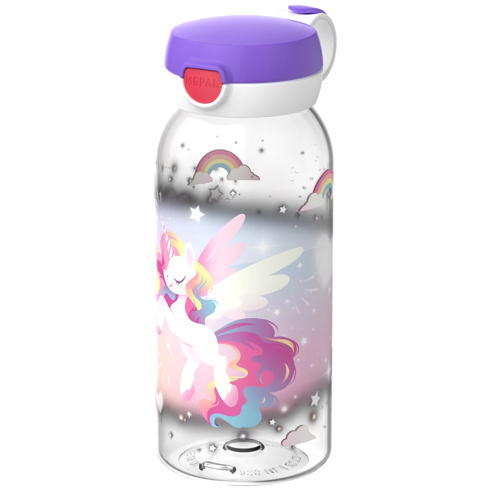 Mepal Drinkfles Met Flipdop Campus 600 Ml - Unicorn Glow