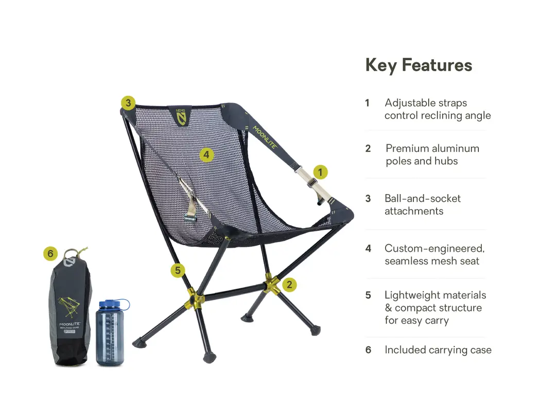 Nemo Moonlite Reclining Camp Chair - Black Pearl