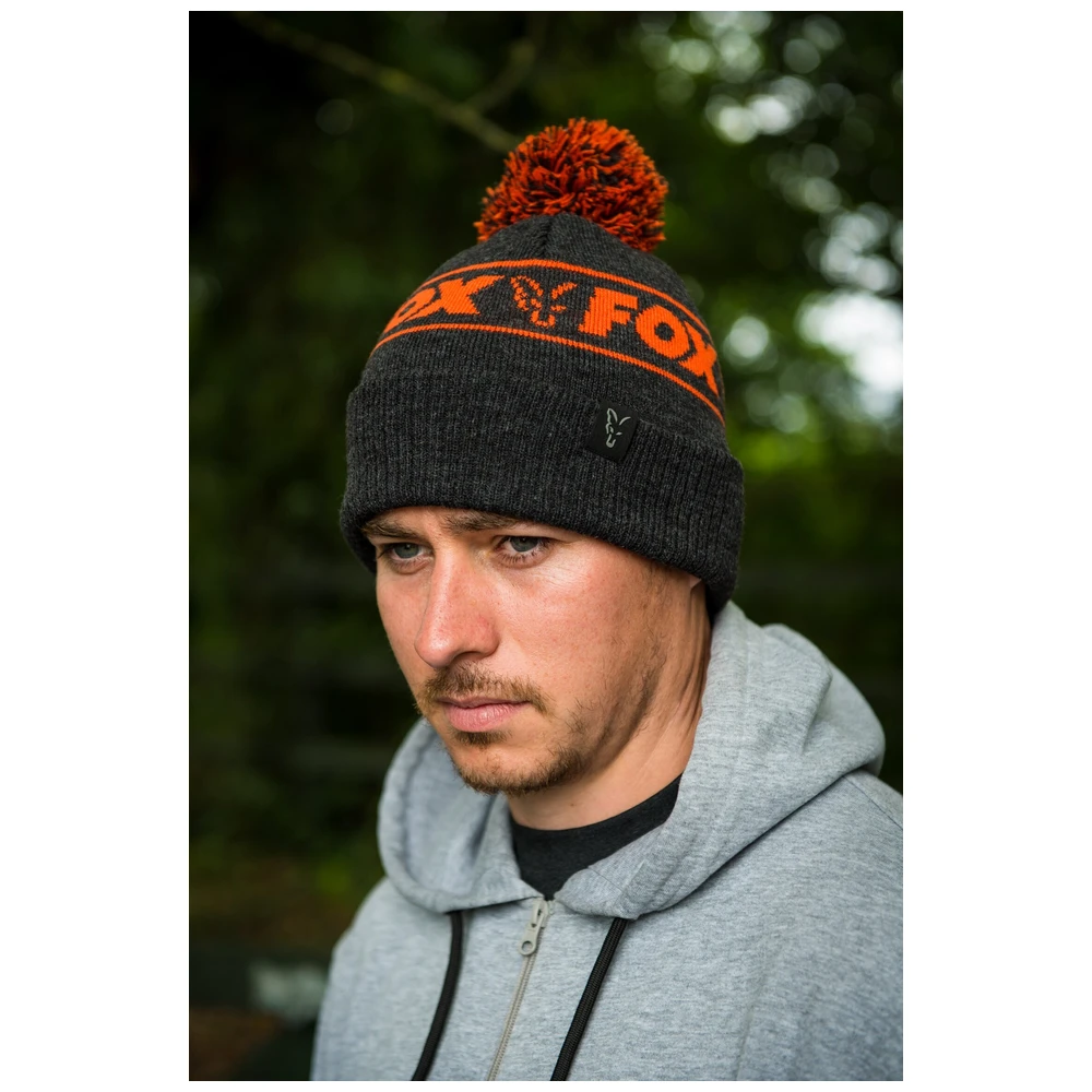 Fox Collection Bobble Hat Black/Orange