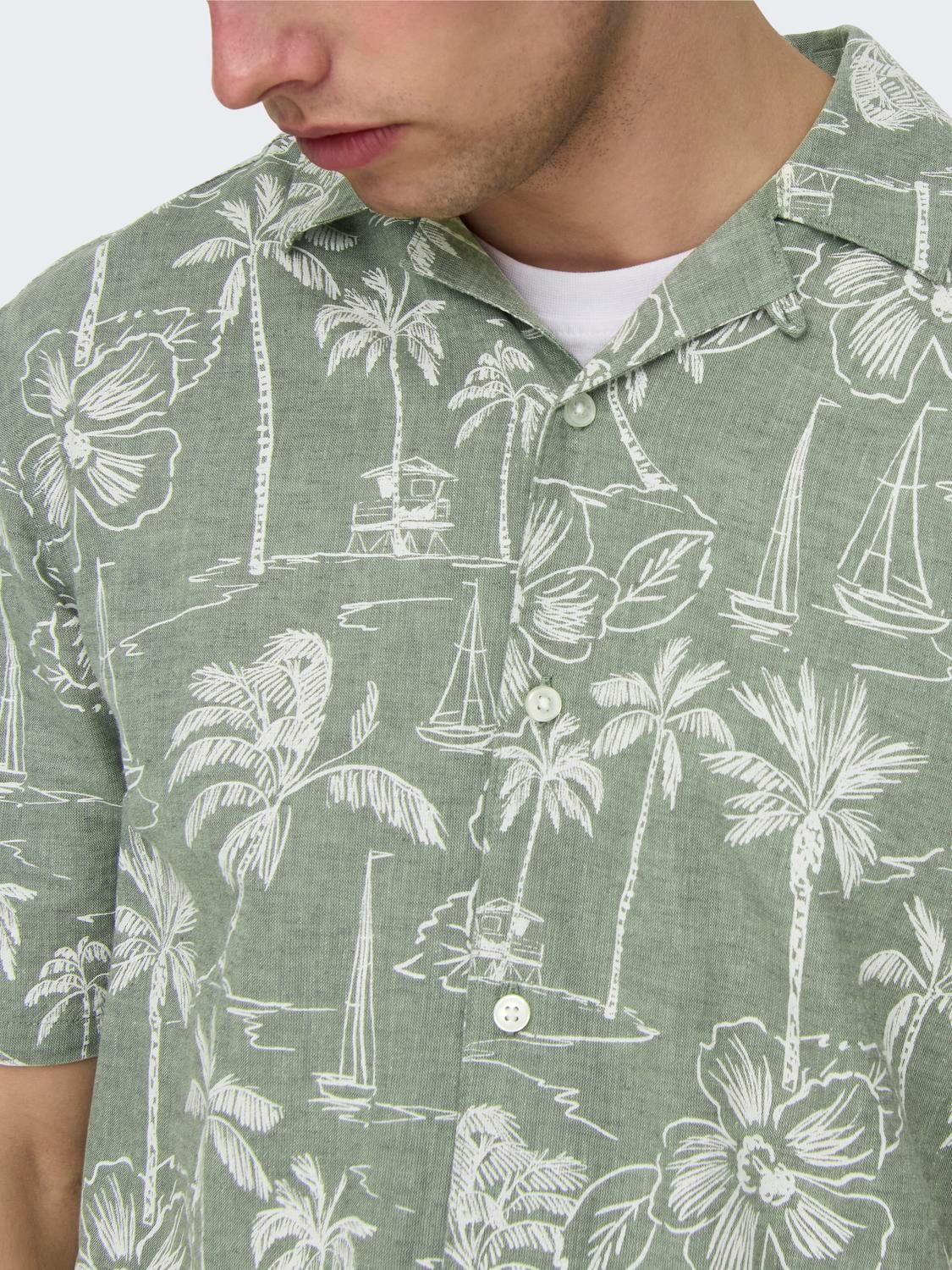 Only & Sons Caiden Ss Reg Hawaii Linen