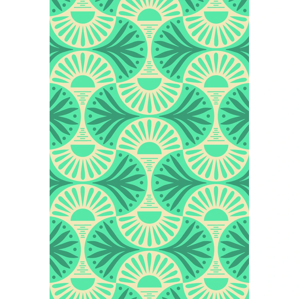 Blommie's Lifestyle Buitenkleed 180x270cm Turquoise/Creme/Groen