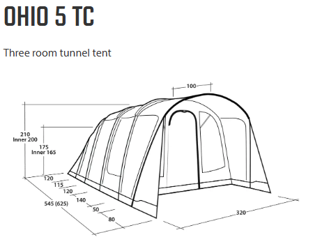 Outwell Tunneltent Ohio 5 TC
