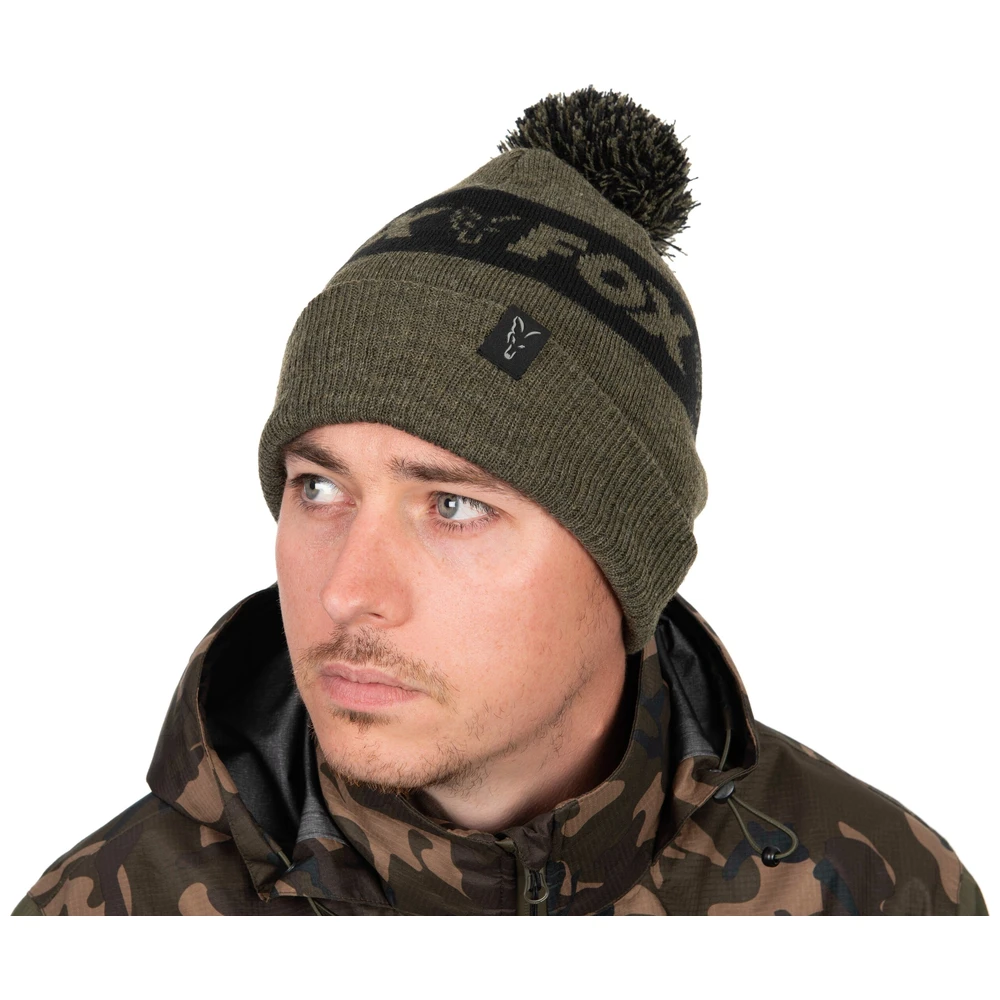 Fox Collection Bobble Hat Green/Black