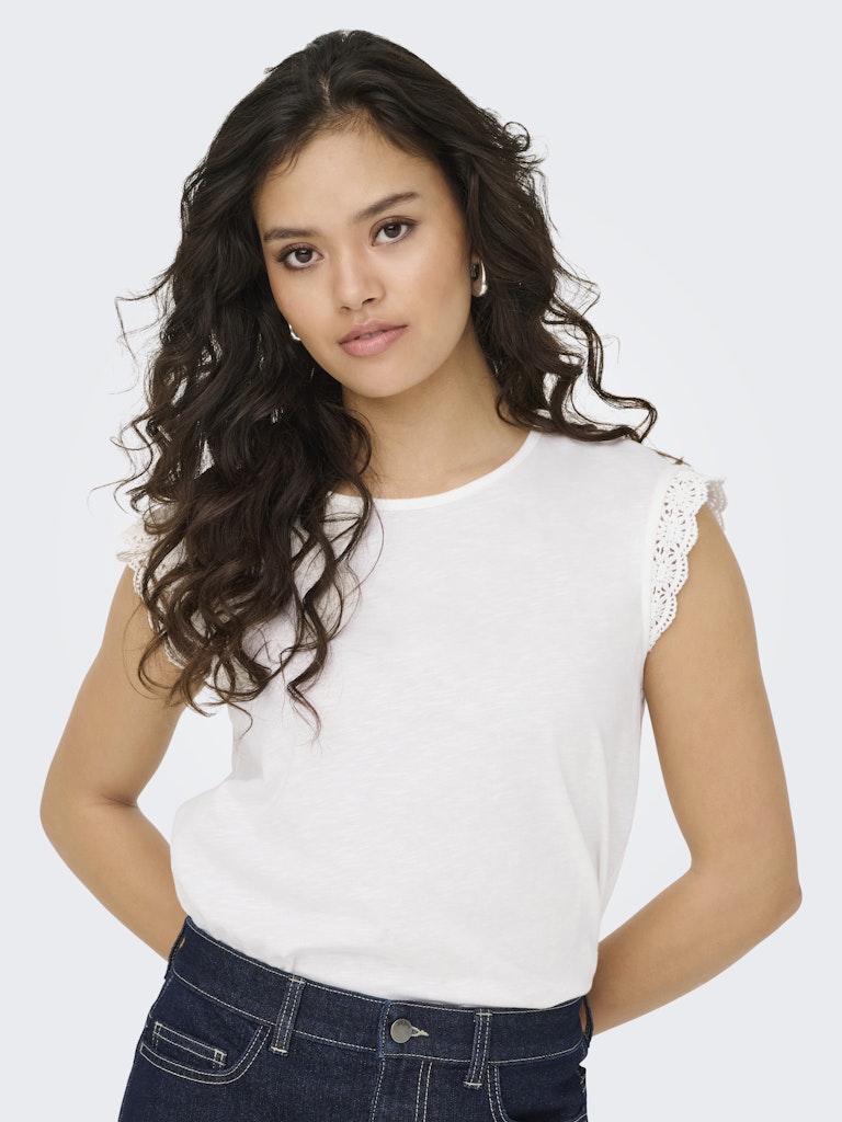 Jacqueline DE Yong Salva Life S/L Crochet Top Dames