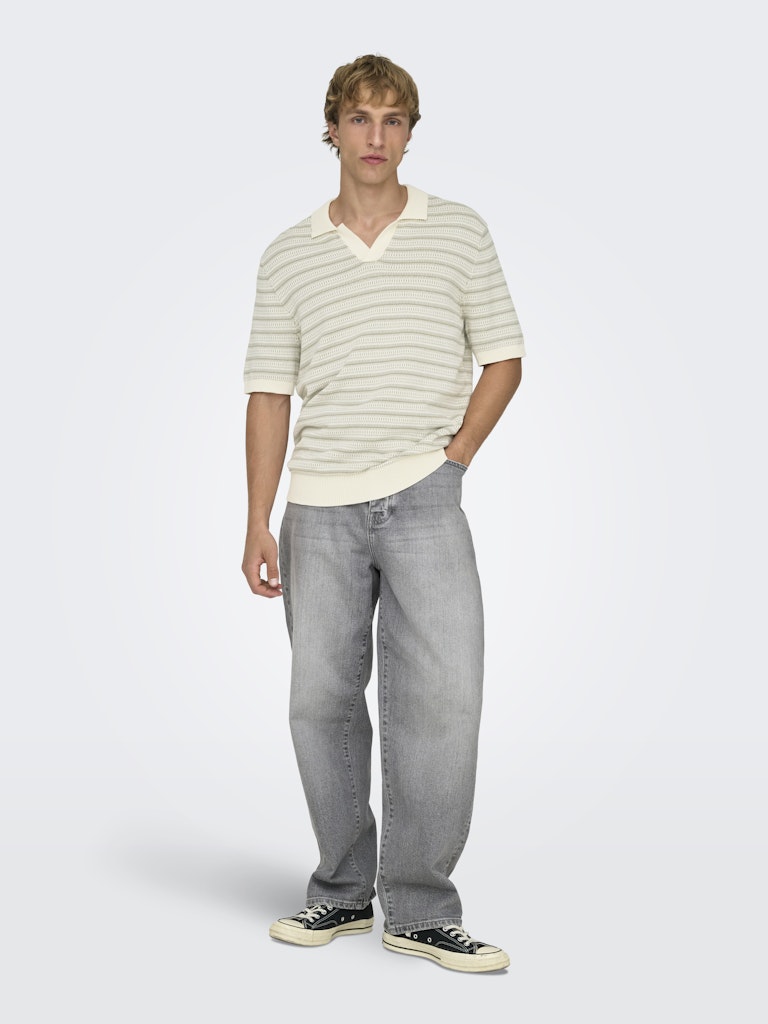 Only & Sons Tilo Life Reg SS Split Neck Knit Heren