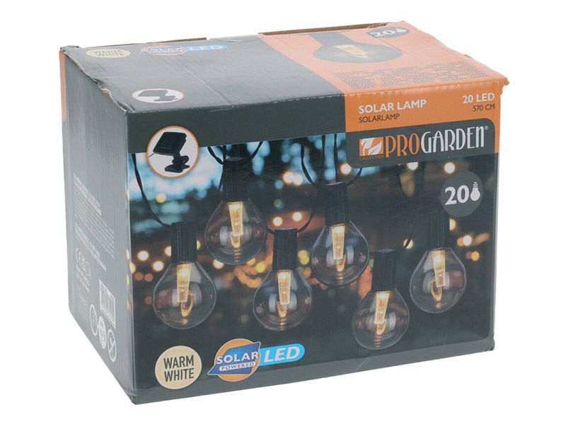 Feestverlichting Solar 20Led Grijs