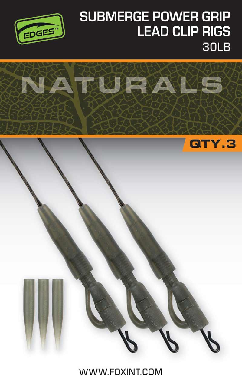 Fox Naturals Submerge Power Grip Lead Clip Rigs 40Lb