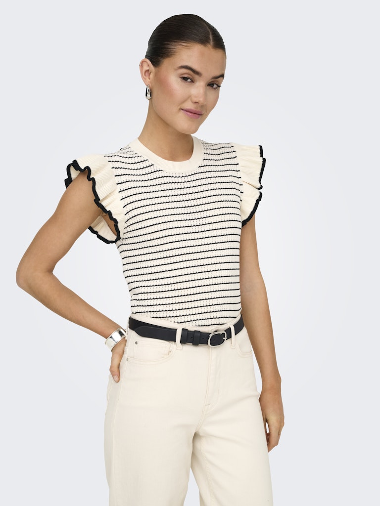 Jacqueline de Yong Ice S/L Frill Pullover Knt Dames