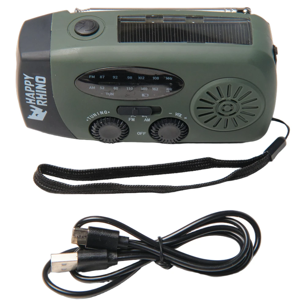 Happy Rhino Noodradio Met Zaklamp EN Powerbank