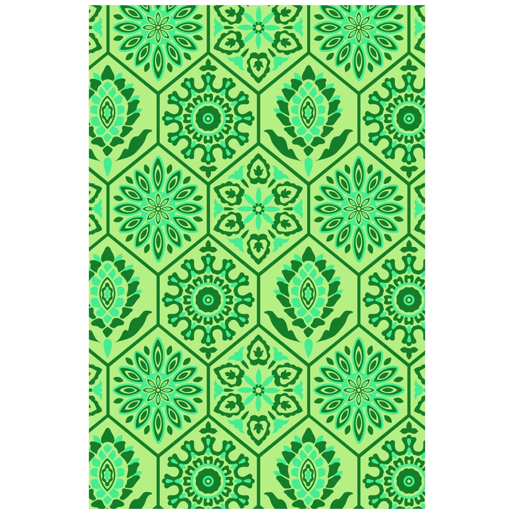 Blommie's Lifestyle Buitenkleed Turquoise/Creme/Groen 180X270 Cm