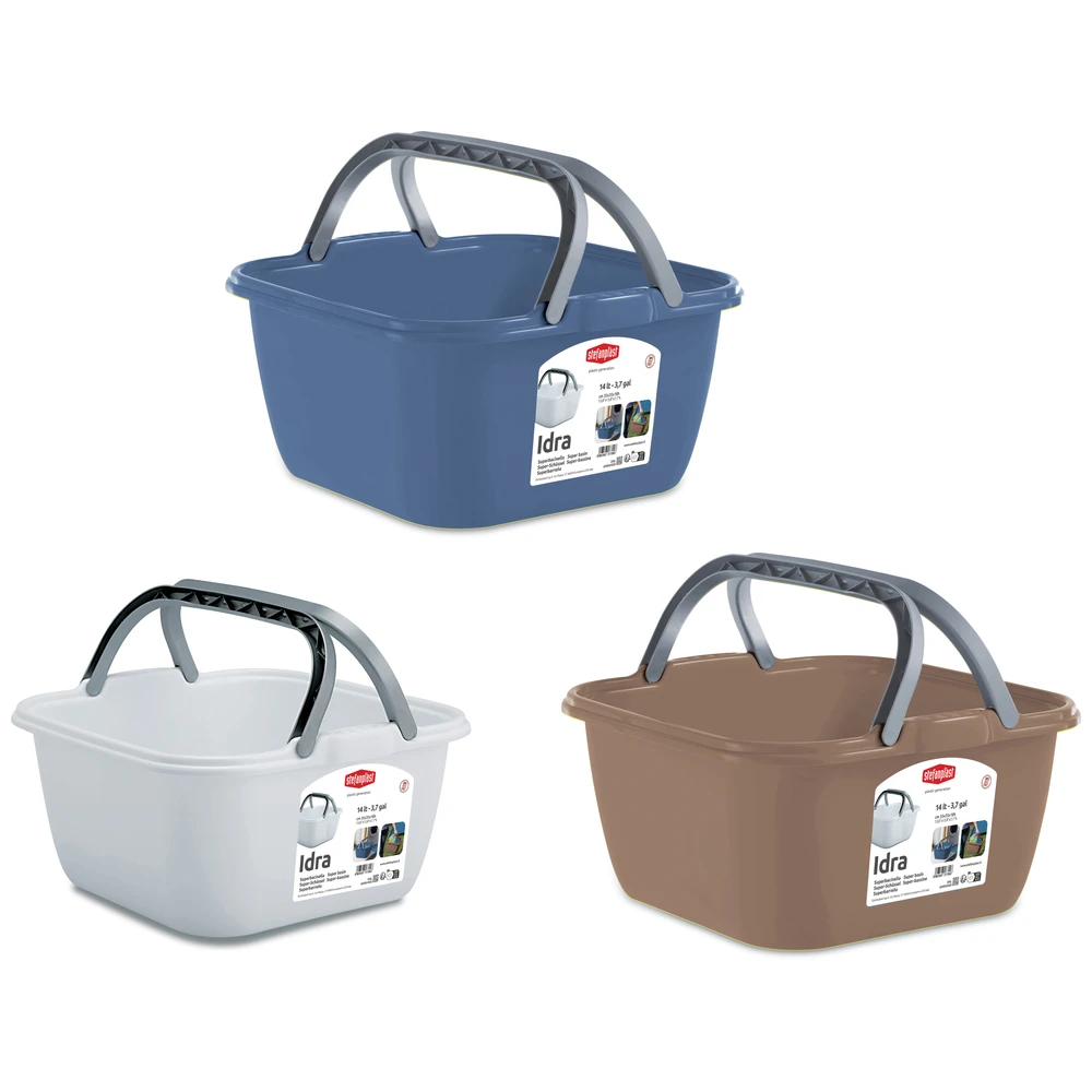 Stefanplast Wasbak Vierkant 13L Ass.KL.35X35X18Cm