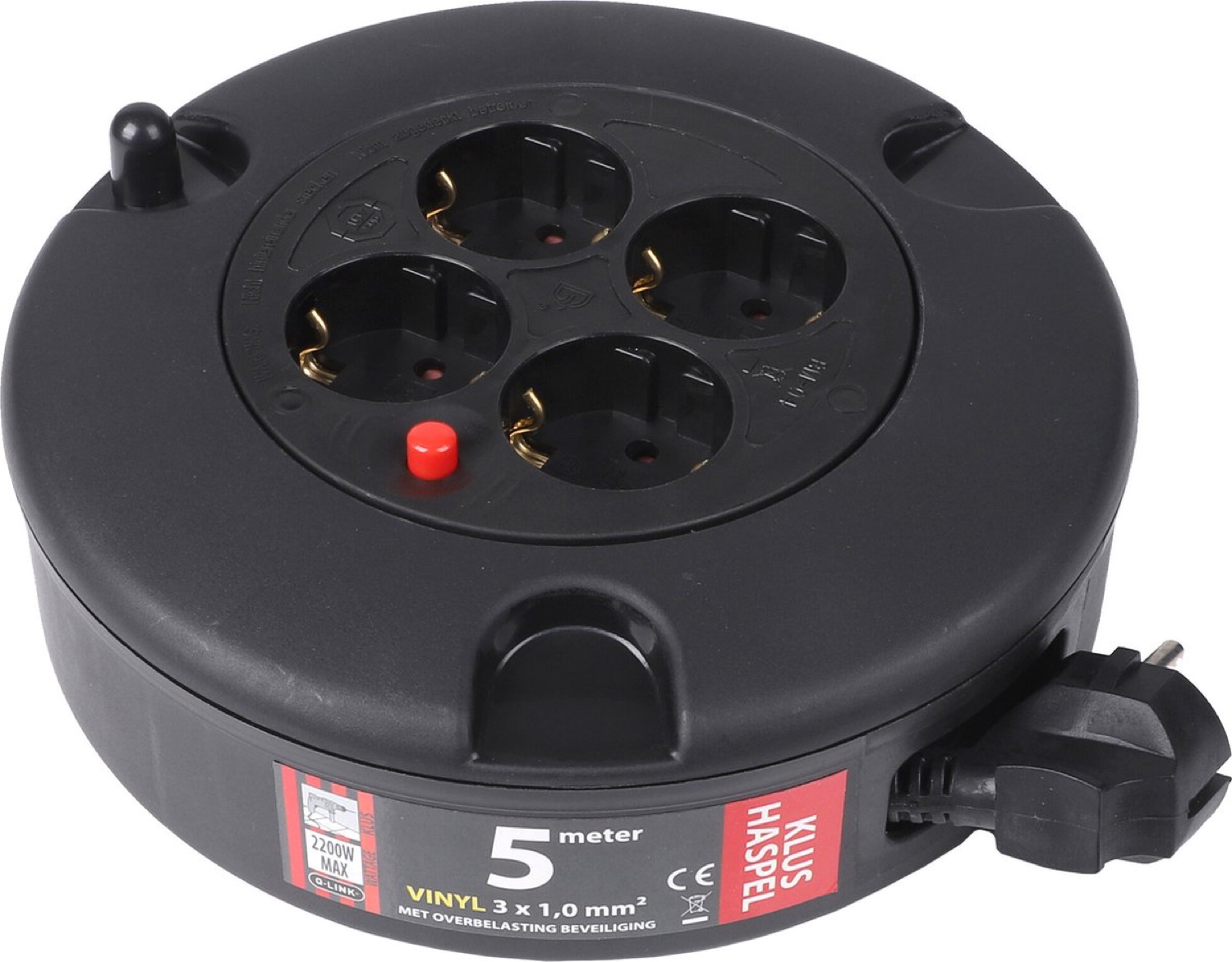 Q-Link Kabelbox Ra 5M H05Vvf 3X1,0Mm - Zwart
