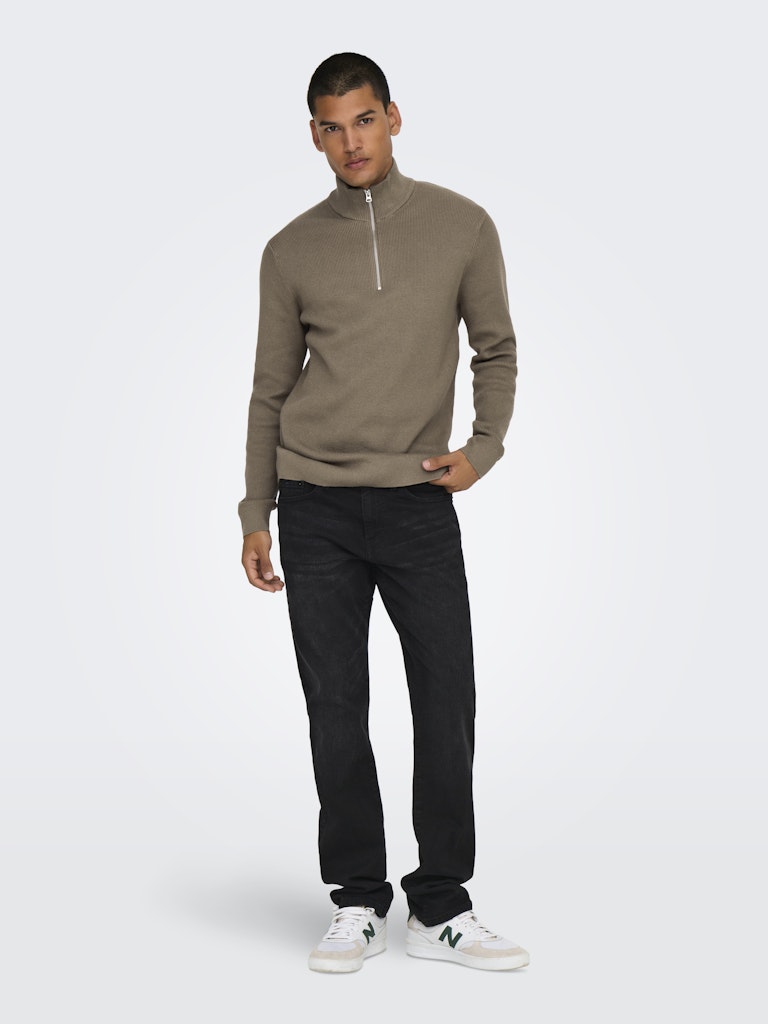 Only & Sons Phil Reg 12 Struc Half Zip Knit Heren