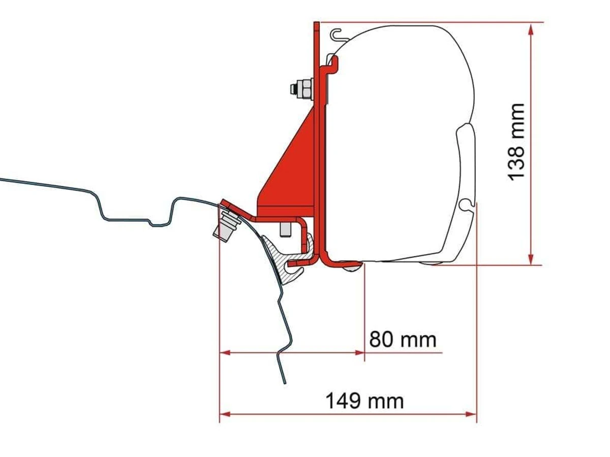 Fiamma Kit F45 VW T5/T6 Combi Rail Bracket