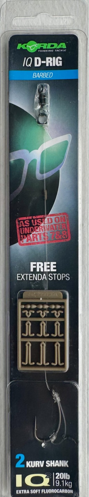 Korda Iq D-Rig Barbed Kurv Shank Size 2