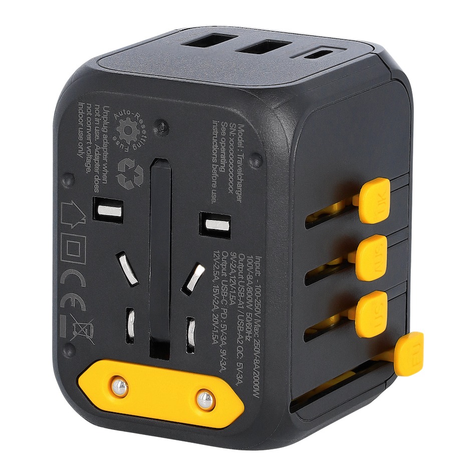 WakaWaka Travelcharger Wereldstekker met USB-C en USB-A