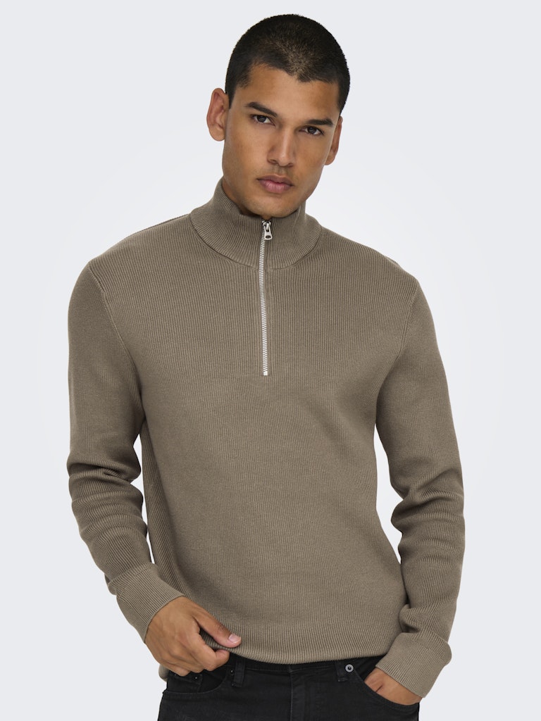 Only & Sons Phil Reg 12 Struc Half Zip Knit Heren