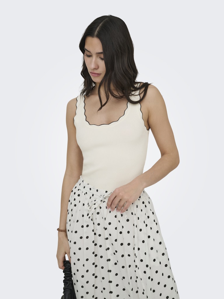 Jacqueline de Yong Nanna S/L Scallop Edge Top Knt Dames