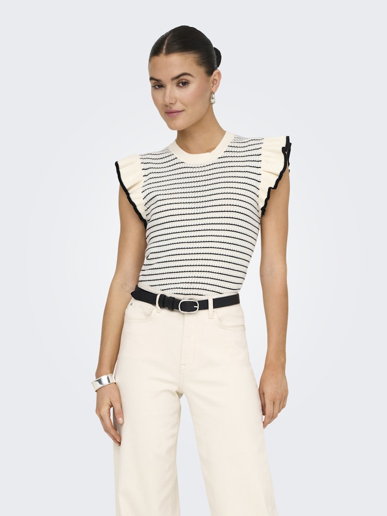 Jacqueline de Yong Ice S/L Frill Pullover Knt Dames