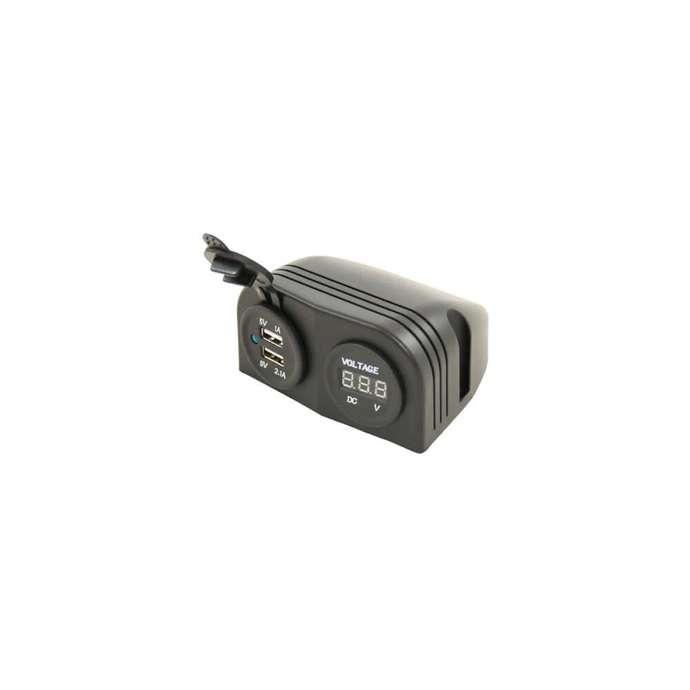 Haba Opbouw 2X Usb Lader + Voltmeter