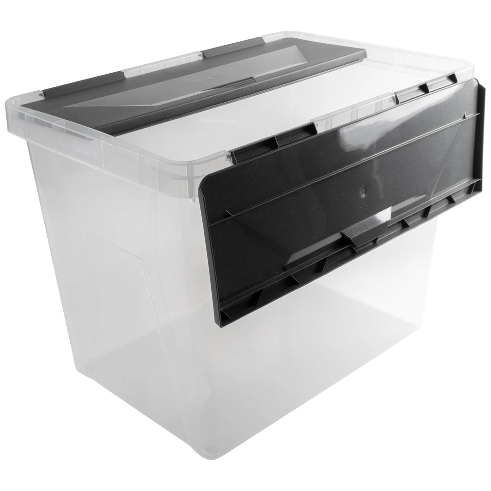 Sunware Onyx Opbergbox 40L Transparant Antraciet 494X323X363Mm