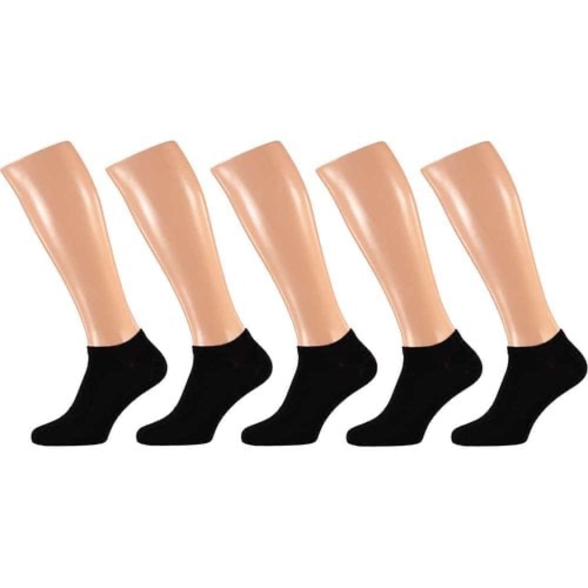 Apollo Ladies Computer Sneaker Socks 5-Pack - Black - 36/41