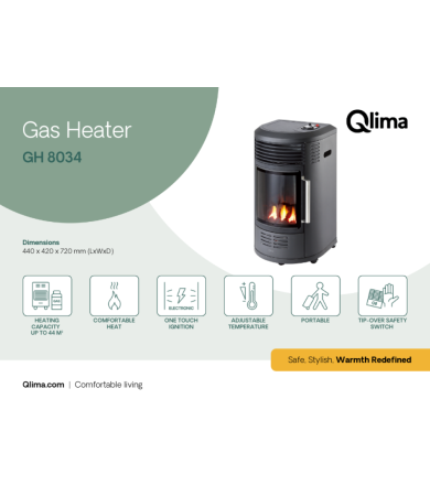 Qlima Gasrolkachel Gh 8034 Fire