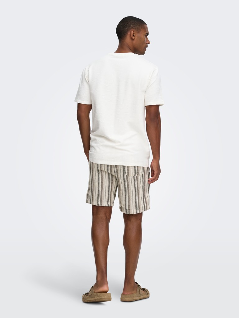 Only & Sons Trev Life Reg Stru Stripe Shorts Heren