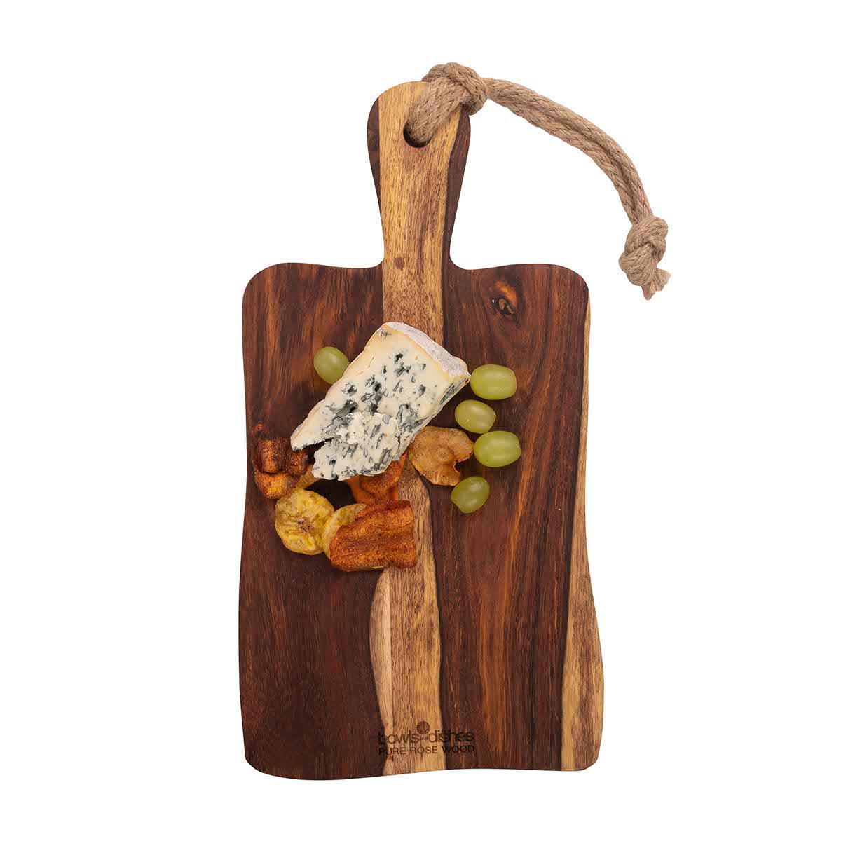 Pure Rose Wood Serveerplank Rustiek Met Handvat 35 Cm