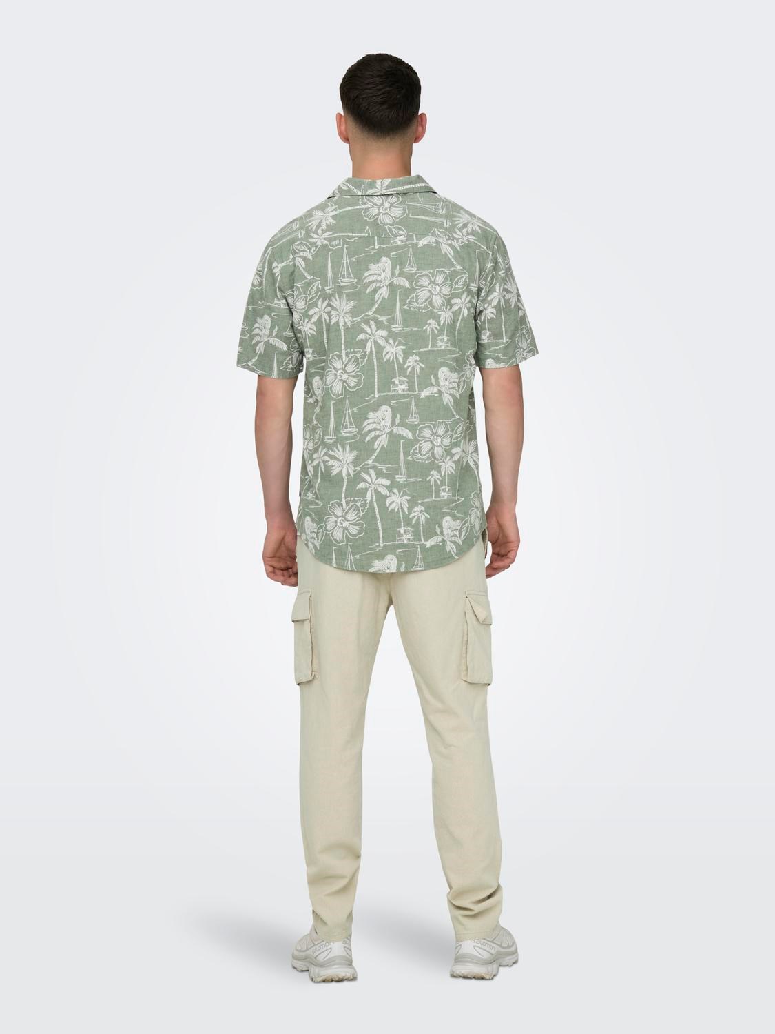 Only & Sons Caiden Ss Reg Hawaii Linen