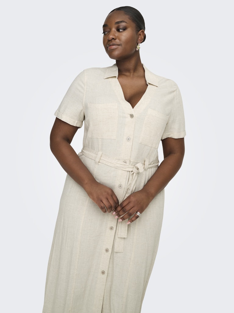 Only Carmakoma Siesta Ss Lin Bl Shirt Dress Pnt Dames