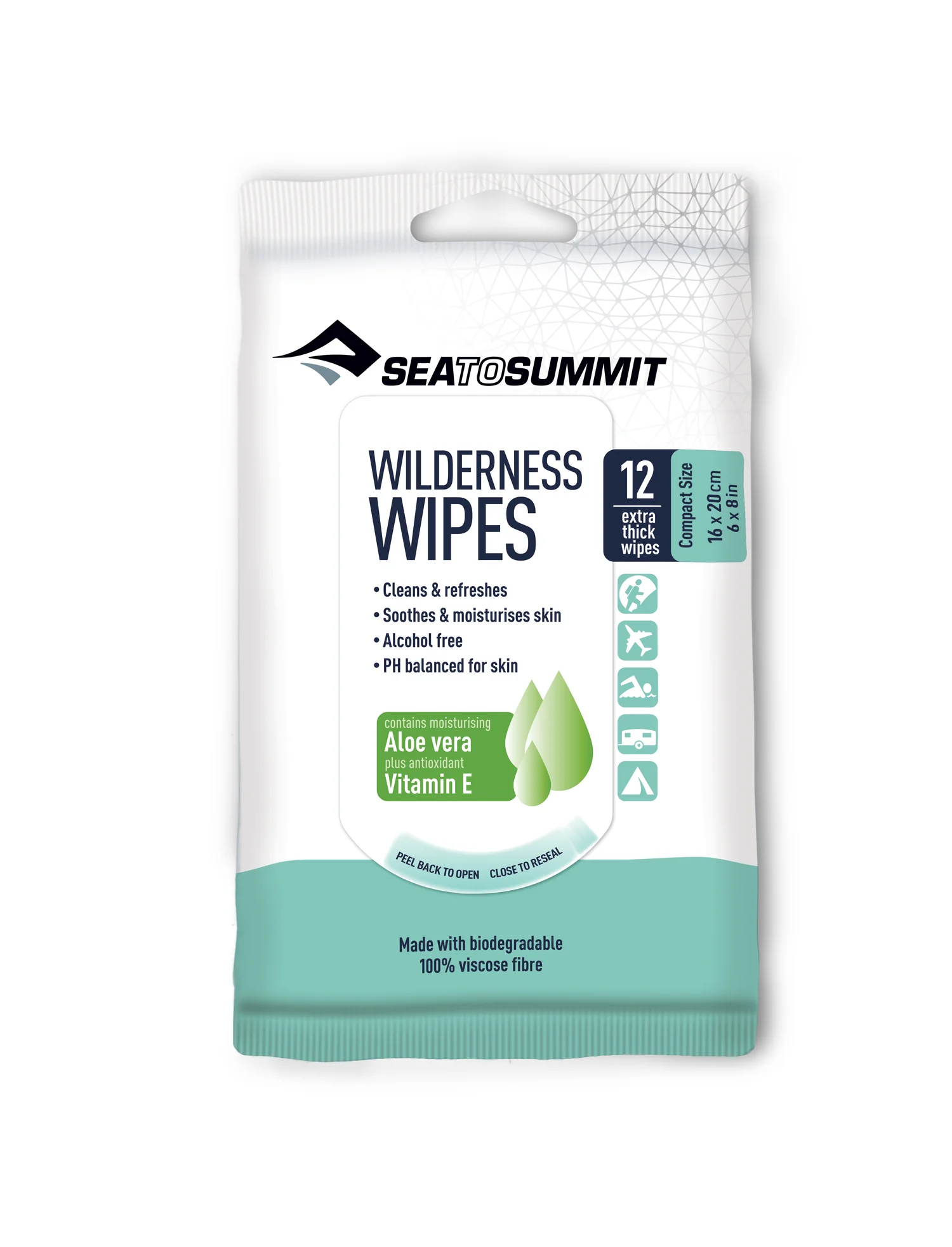 Sea To Summit Wilderness Wipes Compact - Packet Of 12 Wipes