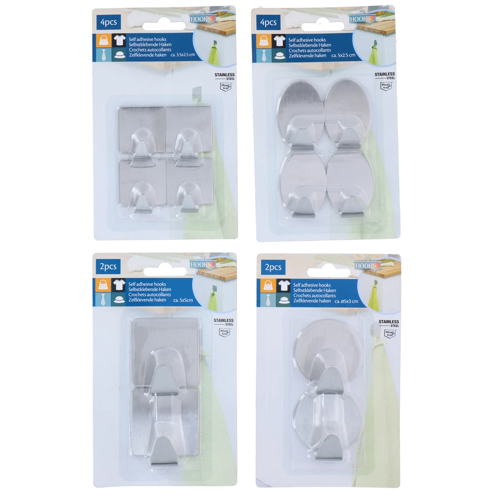 Lifetime Haak Zelfklevend 2/4Pcs Ss