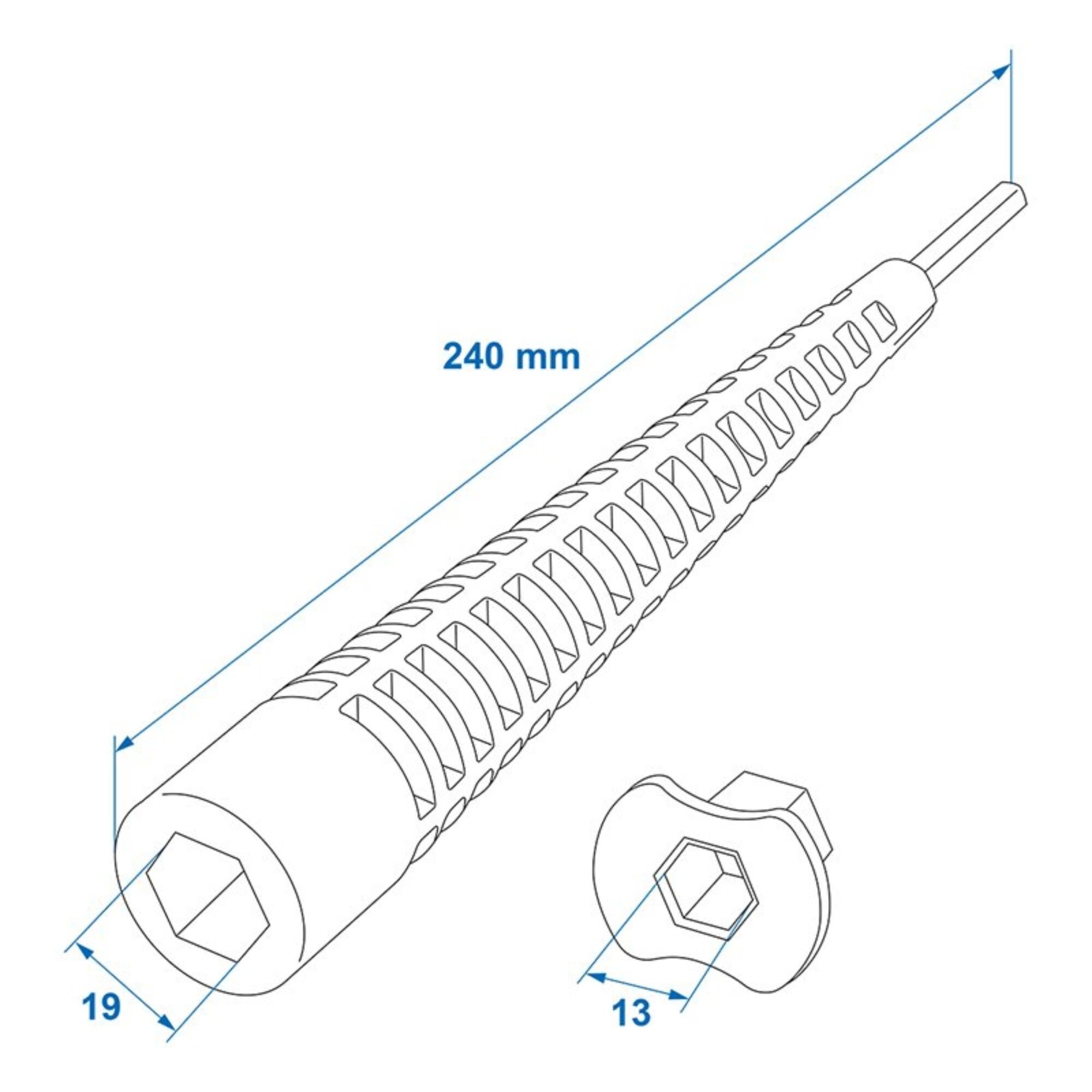 Proplus Verlengadapter 240Mm / 19Mm + 13Mm Adapter Proplus Verlengadapter 240Mm / 19Mm + 13Mm Adapter