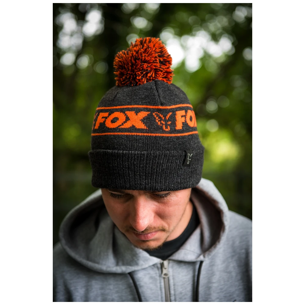 Fox Collection Bobble Hat Black/Orange