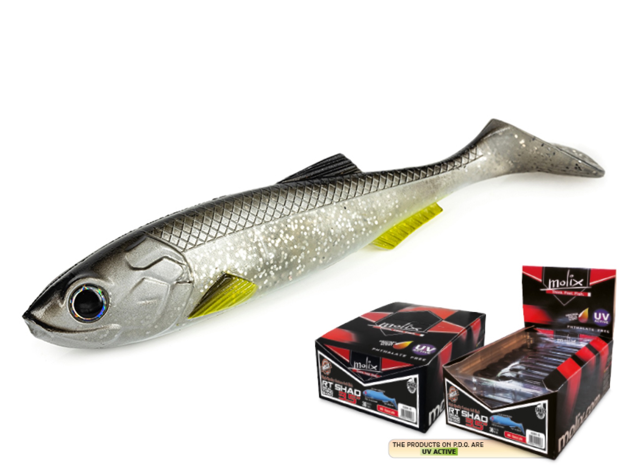 Molix RT Shad 3.5" Bulk Spray - #Ps07 UV Silver Shiner