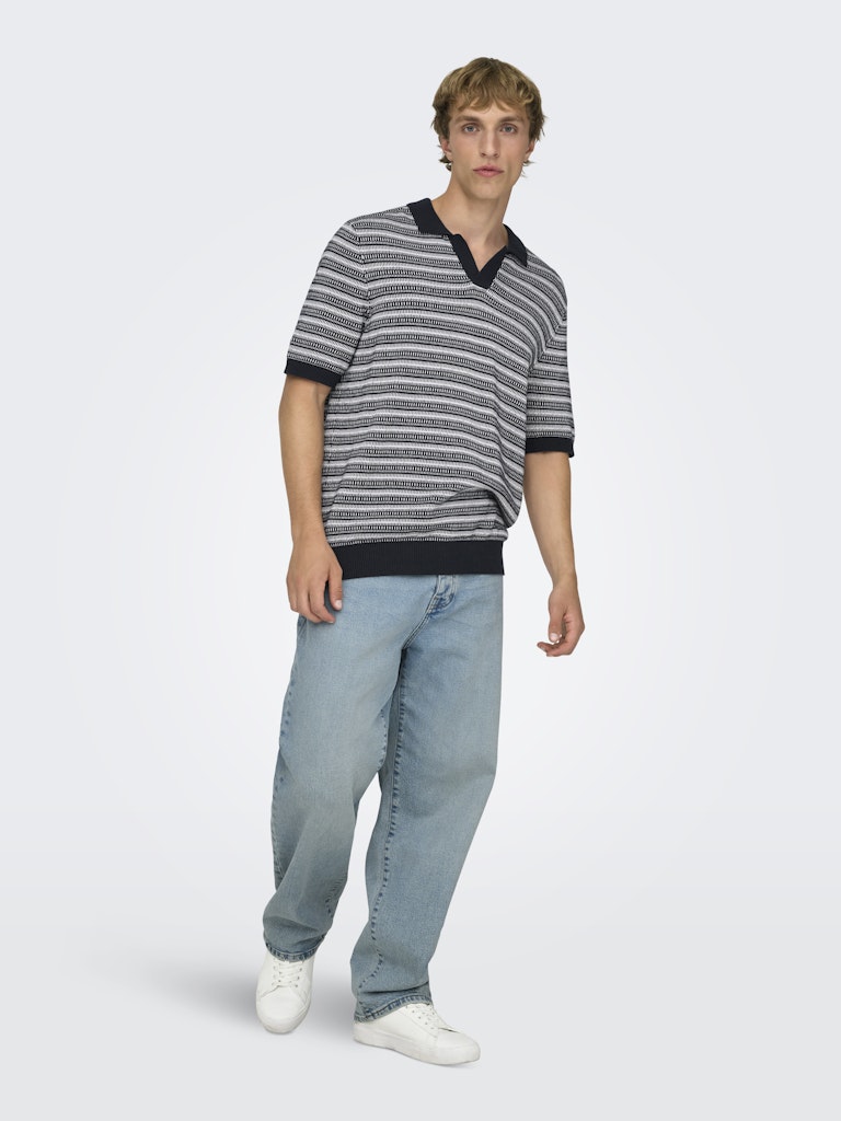 Only & Sons Tilo Life Reg SS Split Neck Knit Heren
