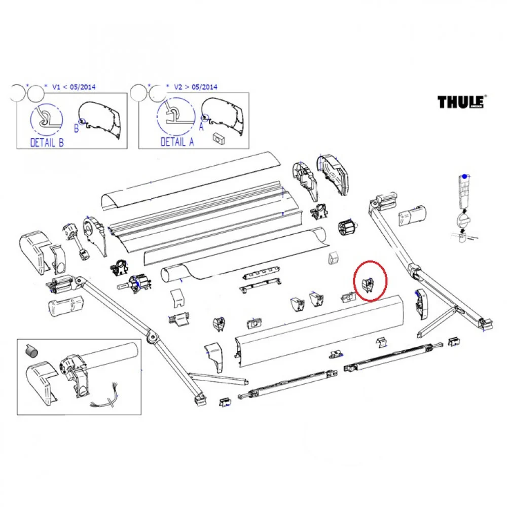 Thule Pos Block + Tension Rafter Housing 9200