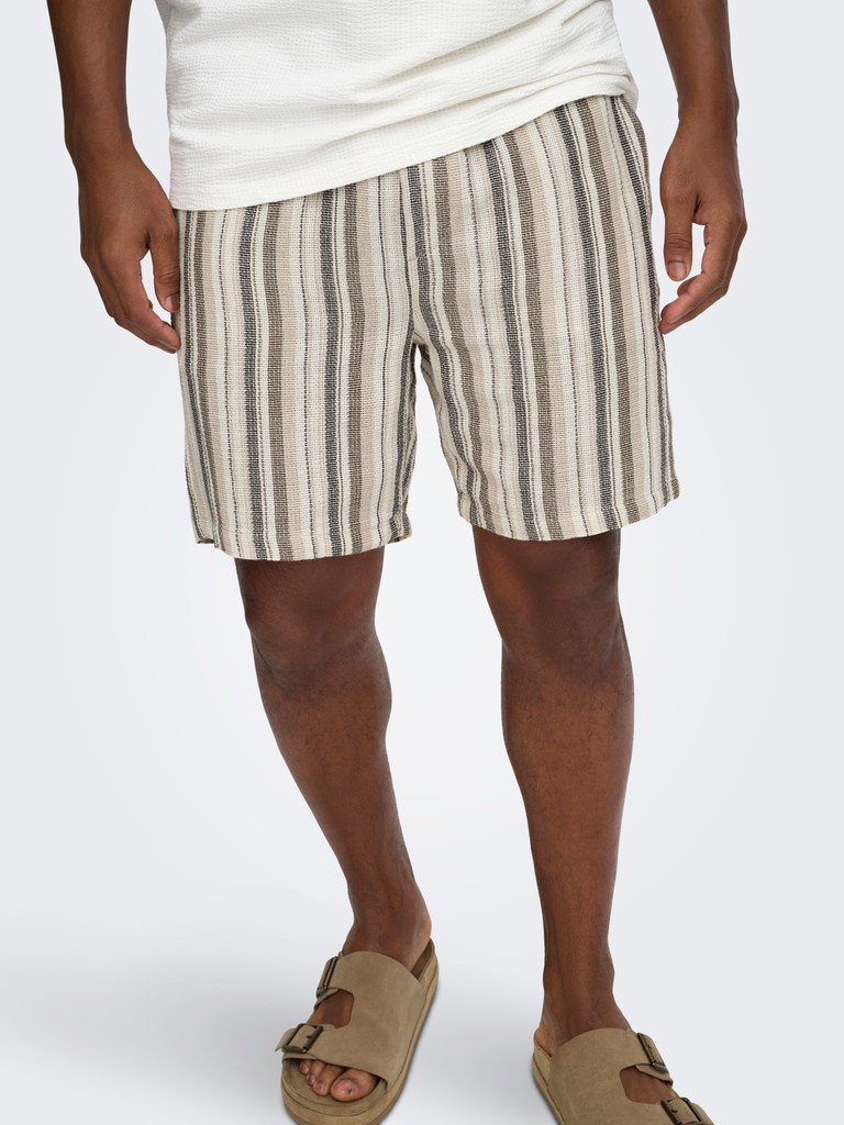 Only & Sons Trev Life Reg Stru Stripe Shorts Heren
