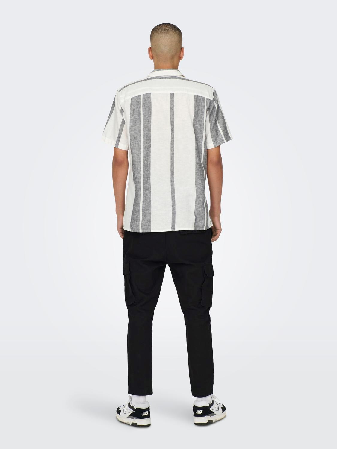 Only & Sons Caiden Ss Stripe Linen Resort