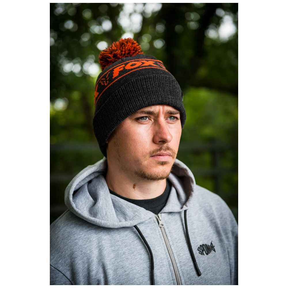 Fox Collection Bobble Hat Black/Orange